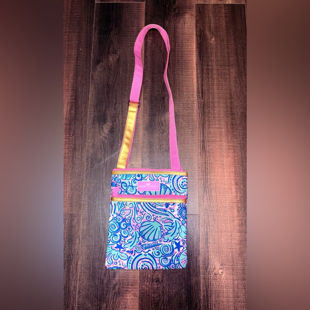 Simply Southern Pink and Gold Paisley Crossbody Bag